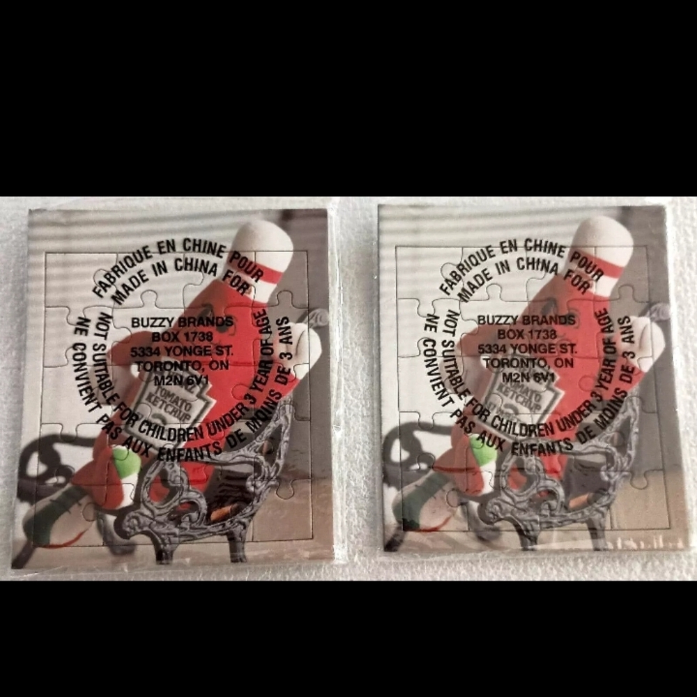 2 Advertising Premium Heinz Ketchup Bottle Promo Puzzle NOS New Sealed 2010s